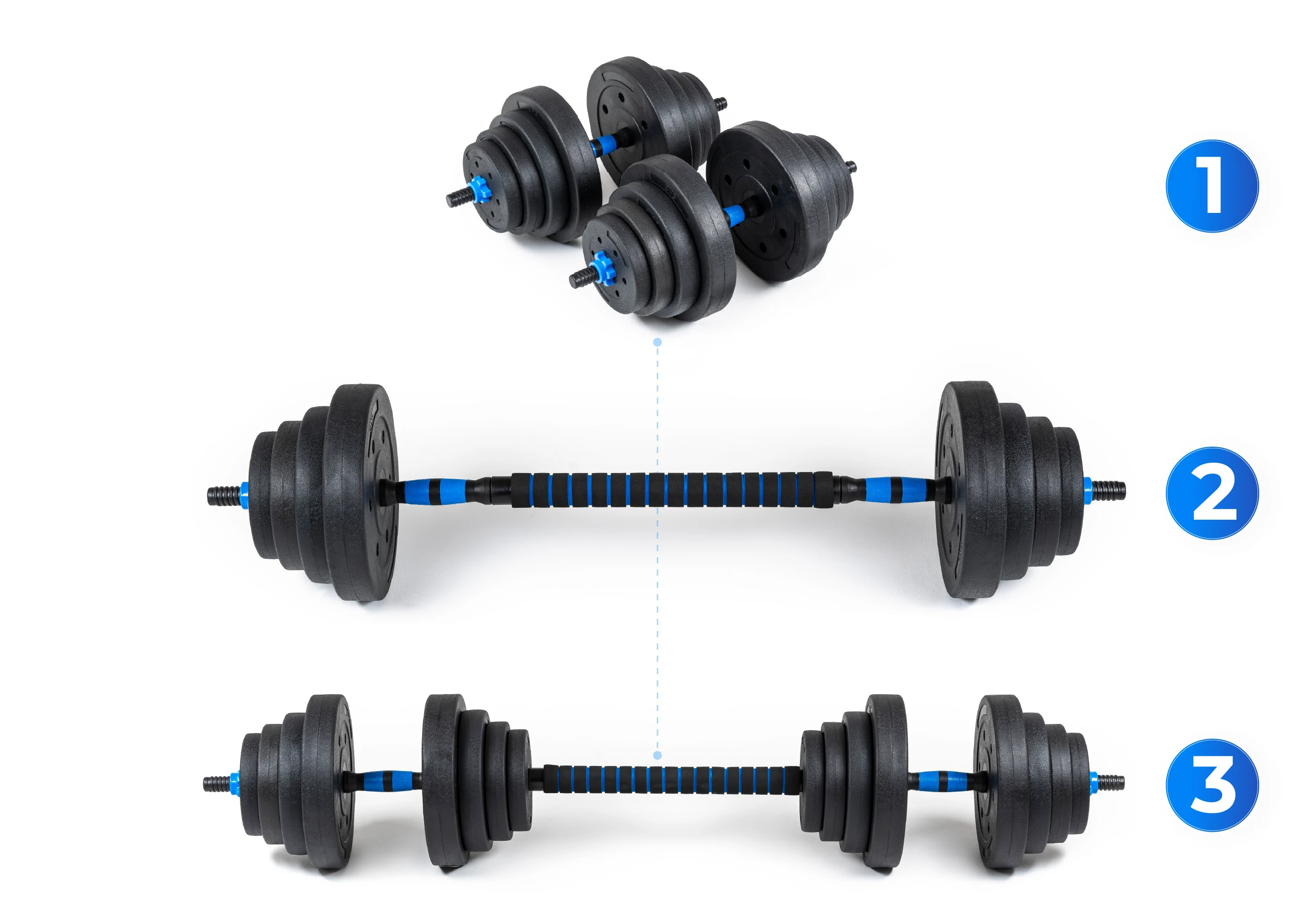 Intuicyjny montaż hantli