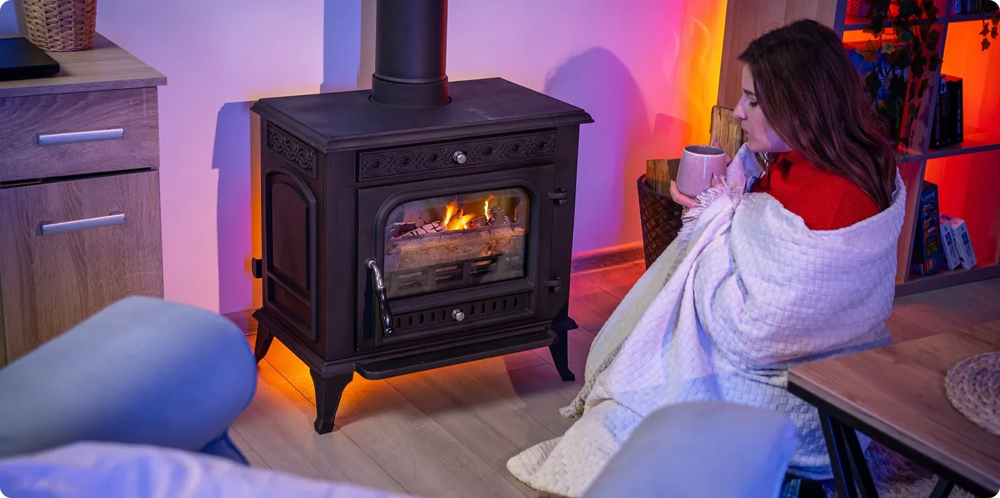 Laisvai stovintis medžio krosnis 7kW, geležinė krosnis