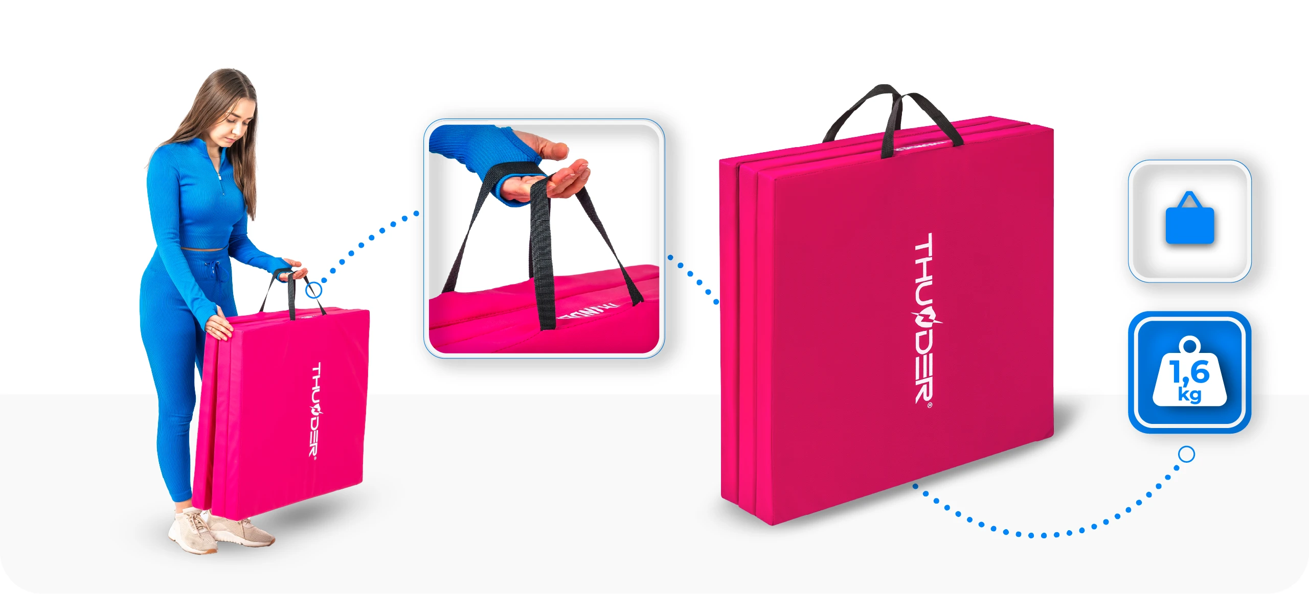 Uchwyty transportowe materaca MG-01-PINK