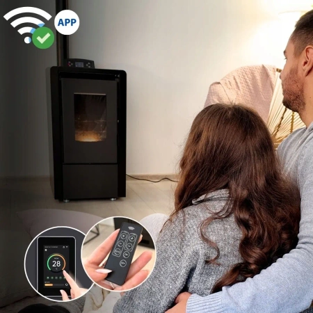 Granulinė krosnelė LEYLA BLACK 6,3 kW