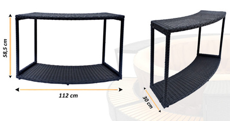 Spintelė be durelių THUNDER, skirta apvaliam JACUZZI - juoda spalva