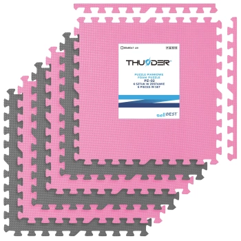 Pratybų dėlionė rausvai pilka 60x60cm THUNDER