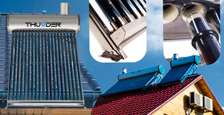 Be slėgio saulės kolektorius THUNDER su rezervuaru 200 L