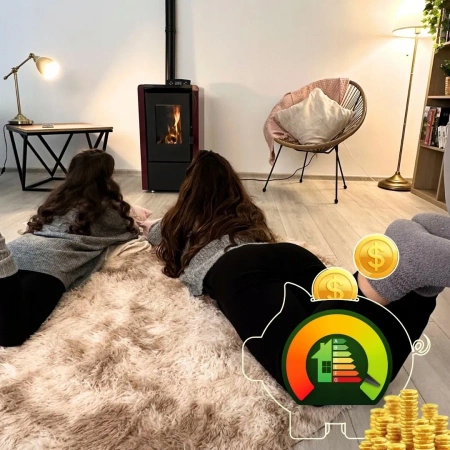 Granulinė krosnelė LEYLA RED 6,3 kW