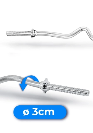 Sriegiuotas stipriai lenktas grifas 120 cm 30 mm THUNDER