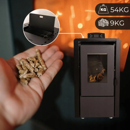 Granulinė krosnelė LEYLA BLACK 6,3 kW