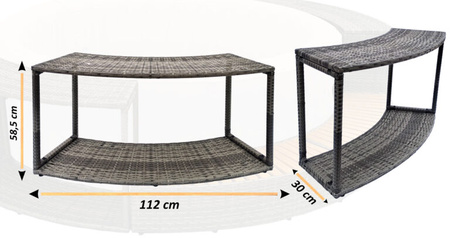 Spintelė be durelių THUNDER apvaliam JACUZZI - pilka spalva