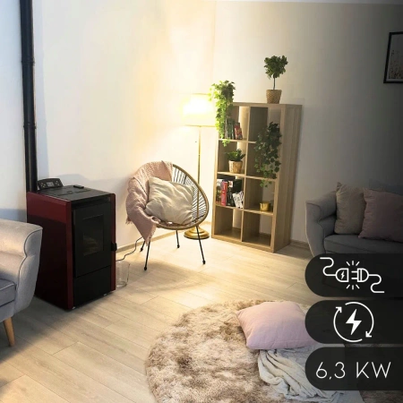 Granulinė krosnelė LEYLA RED 6,3 kW