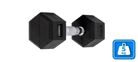 Šešiakampis hantelis 5 kg THUNDER