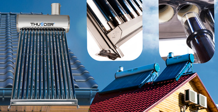 Be slėgio saulės kolektorius THUNDER su rezervuaru 150 L