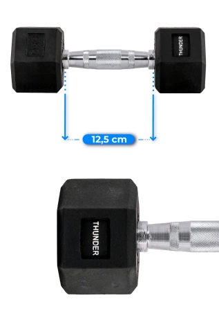 Šešiakampis hantelis 5 kg THUNDER