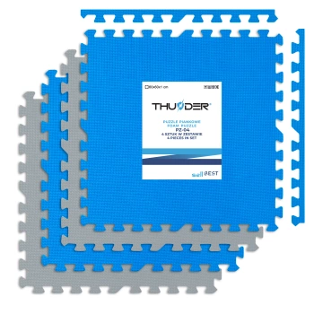 Mėlynai pilkos spalvos dėlionė 60x60x2cm THUNDER